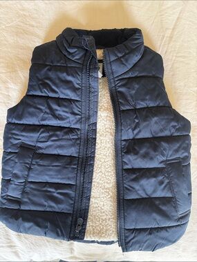 Navy Quilted Sherpa-Lined Gap Boys Vest